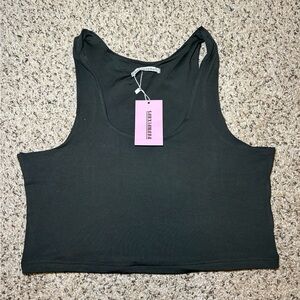 Elegant Black Sleeveless Crop Top